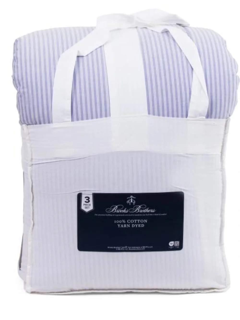 Brooks Brothers Light Blue and White Pinstripe Cotton Bedding Set